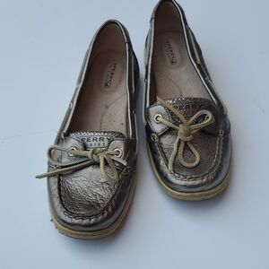 Sperry top siders silver sparkle Loafer 8Mnt
